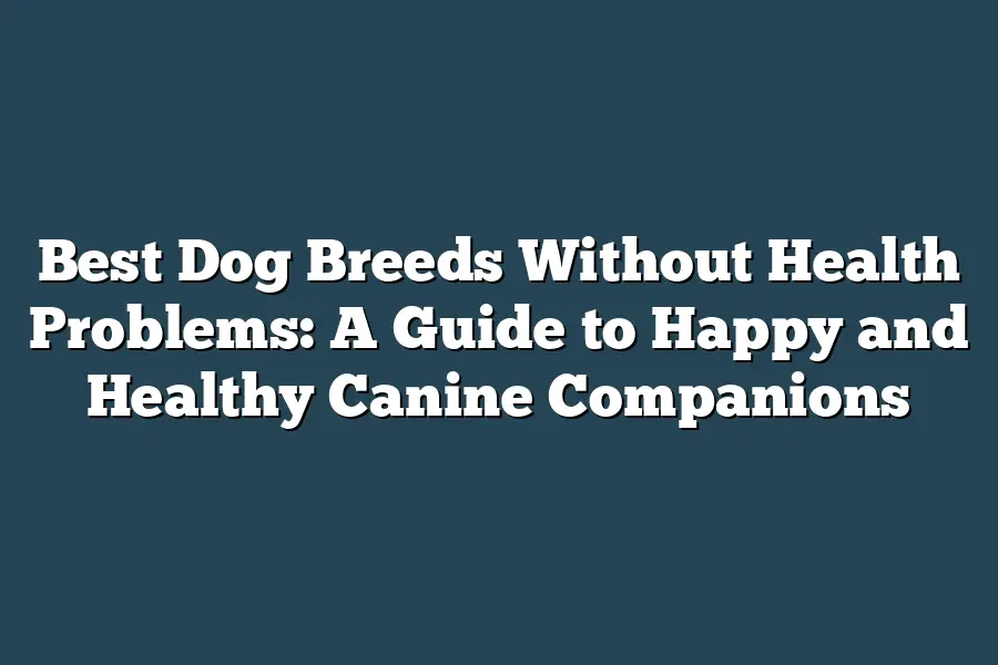 Best Dog Breeds Without Health Problems: A Guide to Happy and Healthy Canine Companions