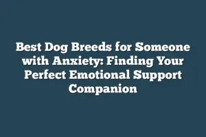 Best Dog Breeds for Someone with Anxiety: Finding Your Perfect ...