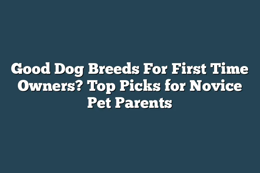 Good Dog Breeds For First Time Owners? Top Picks for Novice Pet Parents ...