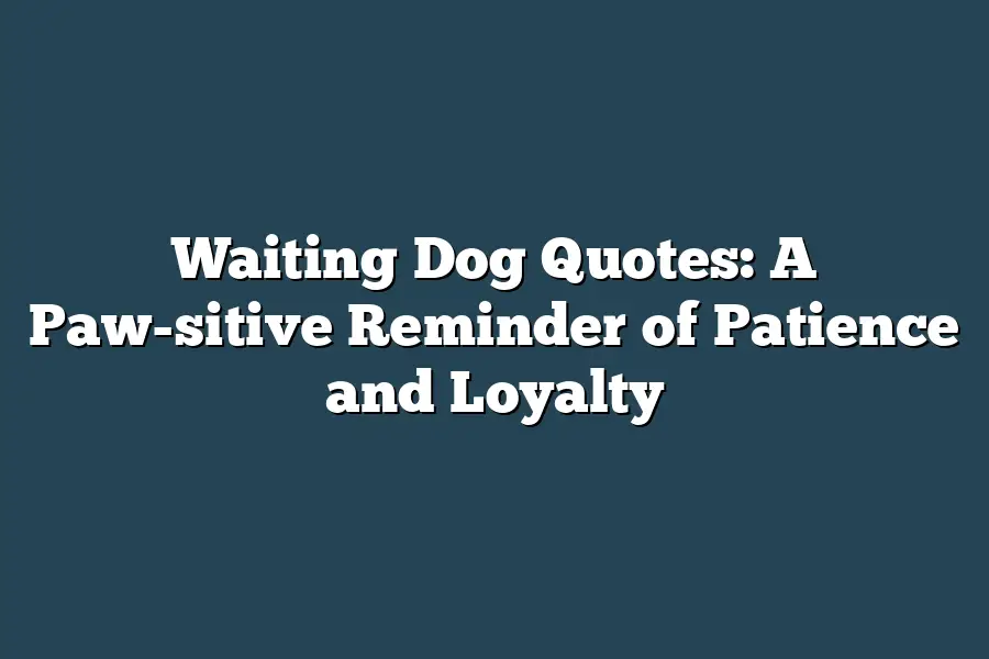 Waiting Dog Quotes: A Paw-sitive Reminder of Patience and Loyalty
